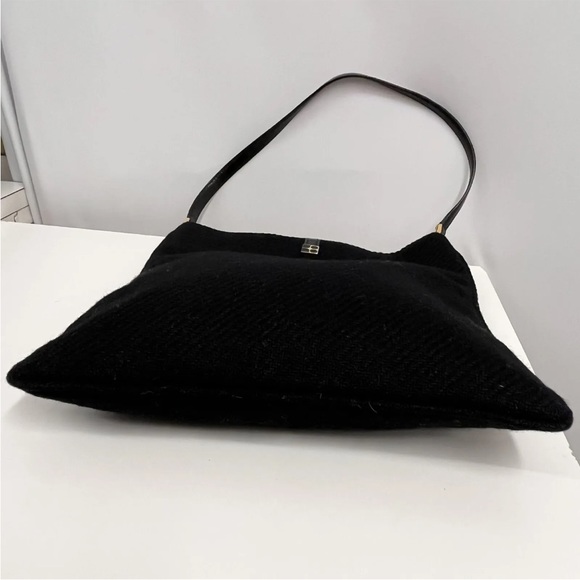 ❤️SOLD❤️ Kate Spade Wool Bag Black Animal Print Pony Hair‎ Trim Made in Italy - Picture 8 of 11